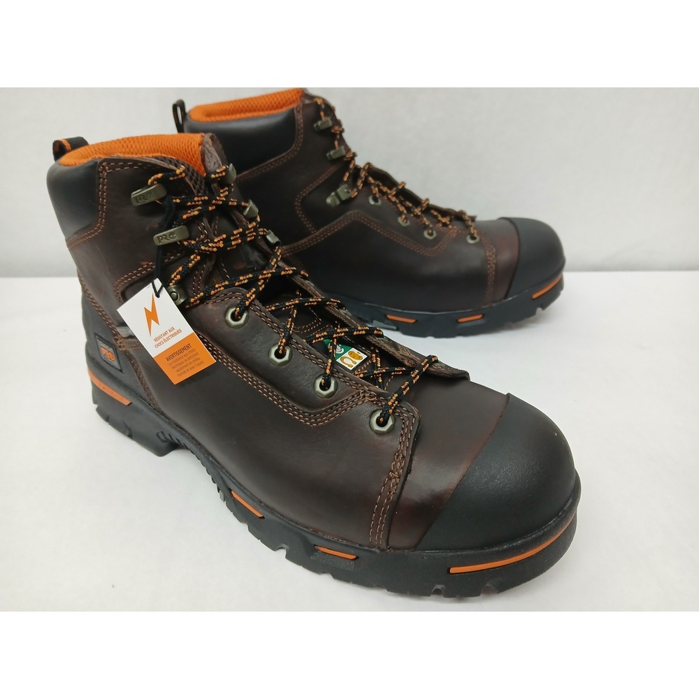 Men's Timberland PRO Endurance 6" Steel Toe Safety Work Boot 052562 Brown Sz 14‎